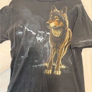 Vintage Black Wolf Graphic Tee